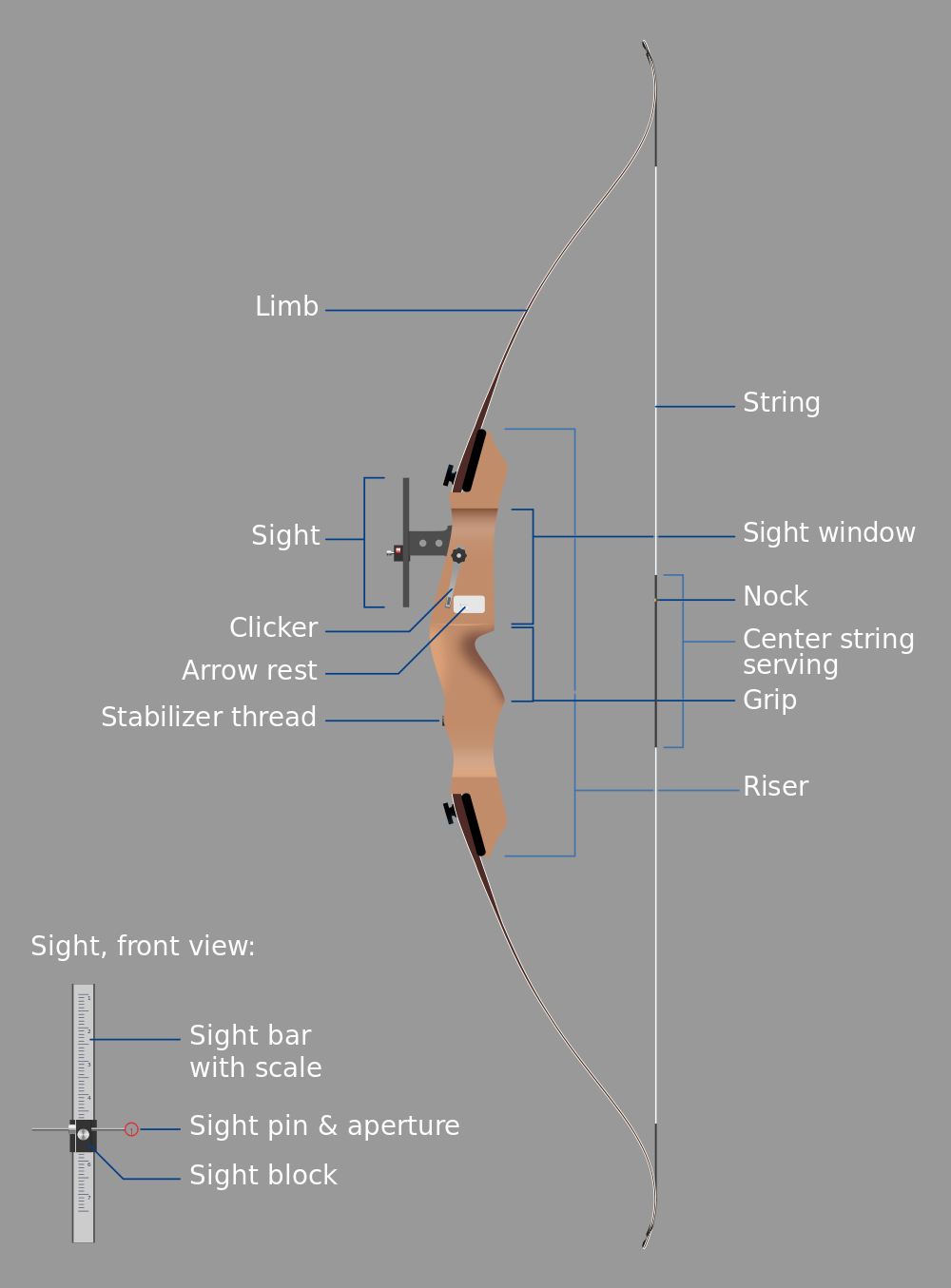 Tan in Pelle Scamosciata laterale/Hip Faretra con tasca Archery Products AQ142-mano destra 